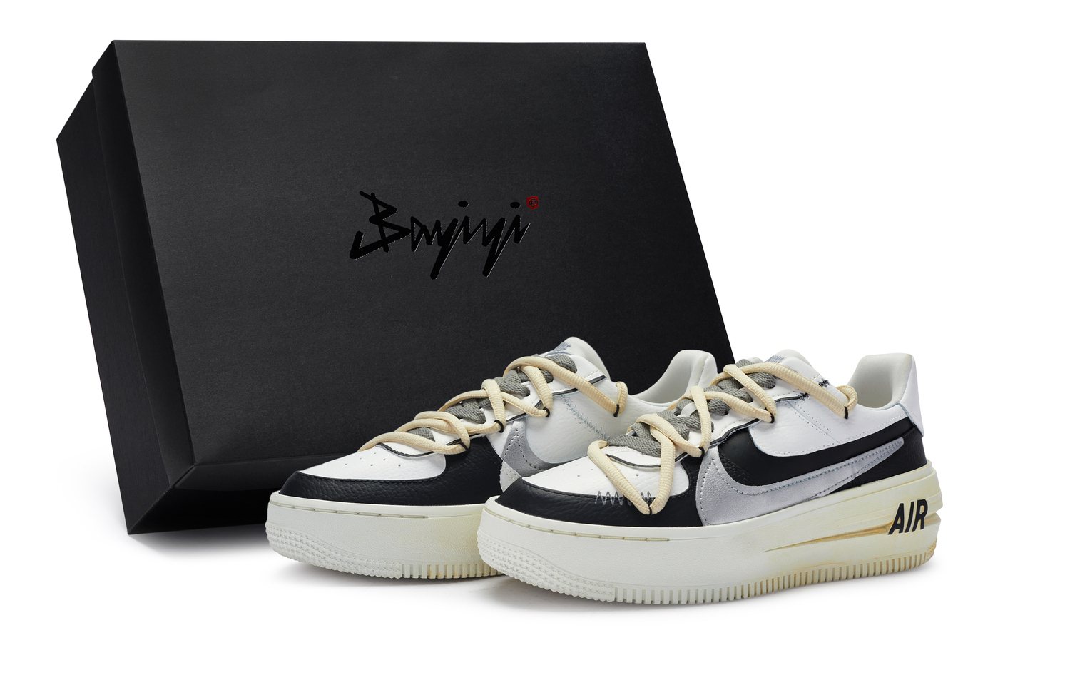 Nike Эйр Форс 1 811 Мэньюфэкчур Мисти Спешиал Шу Бокс Лоу-Топ Скейтборд обувь женские черный белый серебристый, цвет Black White Silver