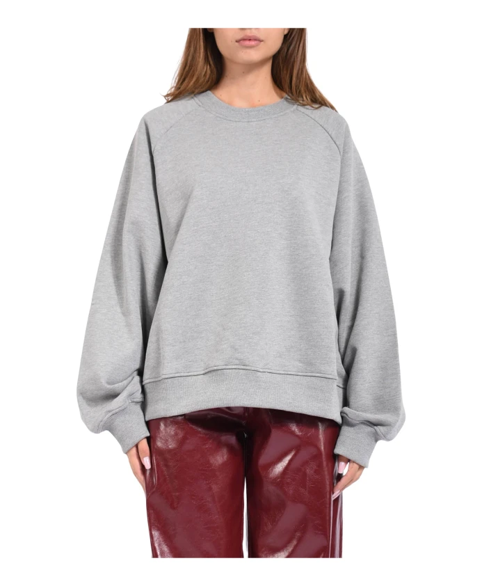 

Хлопковая толстовка с круглым вырезом и логотипом A Paper Kid, серый