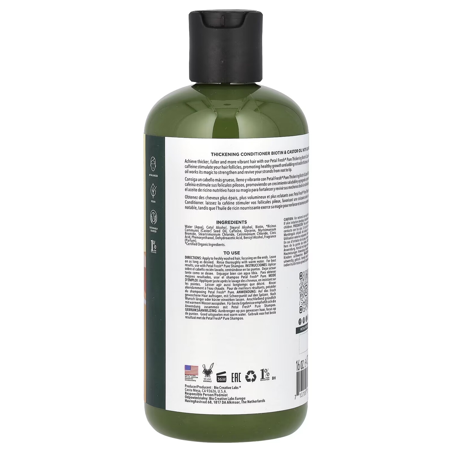 Кондиционер Petal Fresh Pure с биотином, касторовым маслом и кофеином — фото 2