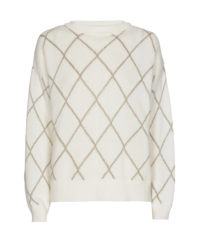 

Элегантный свитер в золотистую клетку Marie Mãro, бежевый