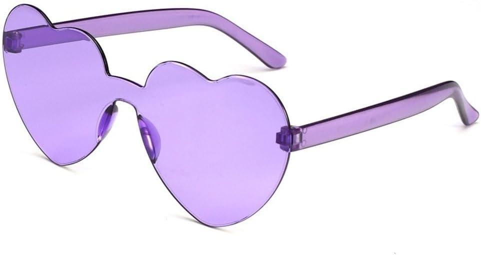 

Женские солнцезащитные очки из поликарбоната в форме сердца с тонировкой для вечеринок, винтажные солнцезащитные очки без оправы с поляризацией для девочек GHVWYX, Light Purple