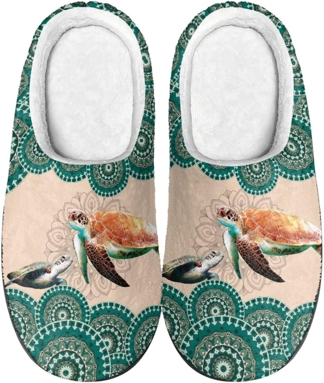 

Домашние тапочки DISNIMO для мужчин, для использования в помещении и на улице, с противоскользящей подошвой, легкие, 1 Boho Sea Turtle