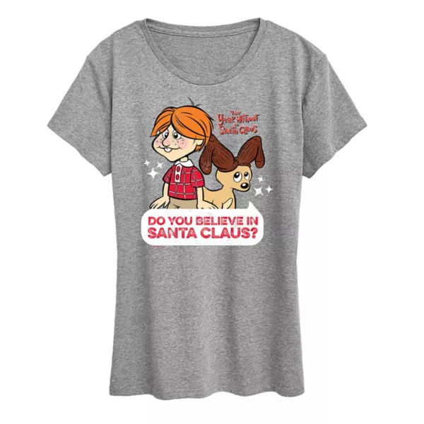 

Футболка с рисунком Санты. Год без Санта-Клауса. Верите ли вы в него Licensed Character, серый