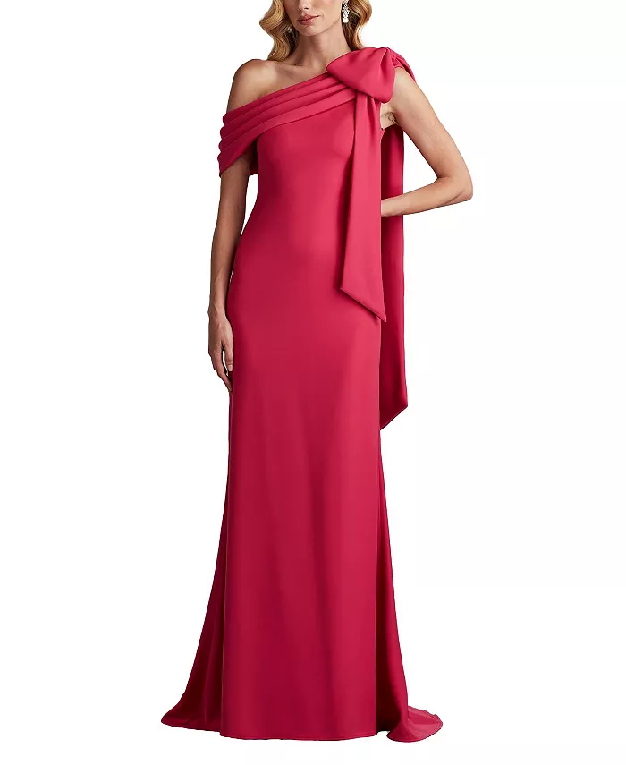 

Женское платье Cassia с бантом на плече из крепа Tadashi Shoji, розовый