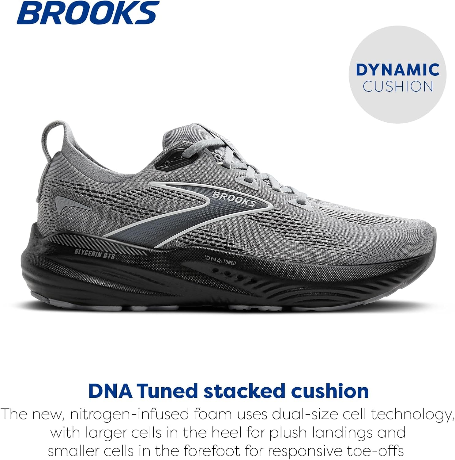 Мужские беговые кроссовки Brooks Glycerin GTS 22 с поддержкой, синий/серый — фото 2