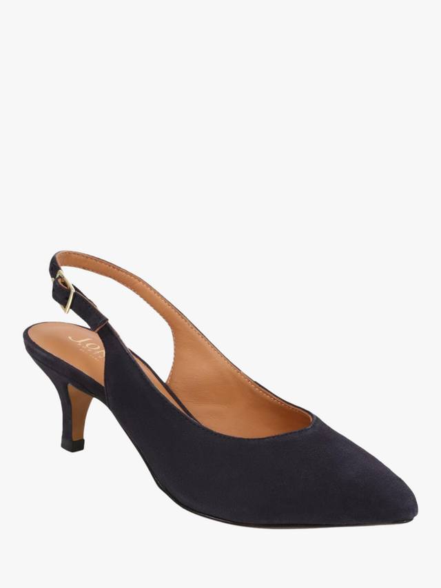 Туфли-лодочки zaria suede kitten на высоком каблуке с откидной спинкой Jones Bootmaker, темно-синий — фото 2