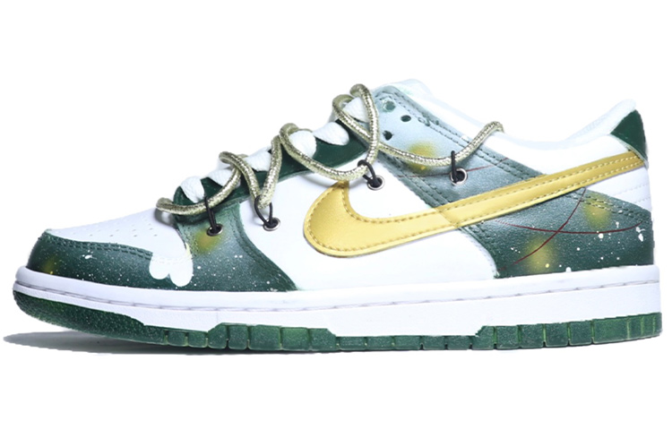 

Кроссовки Nike Dunk Skateboard Shoes Men Low-Top Green White/Gold