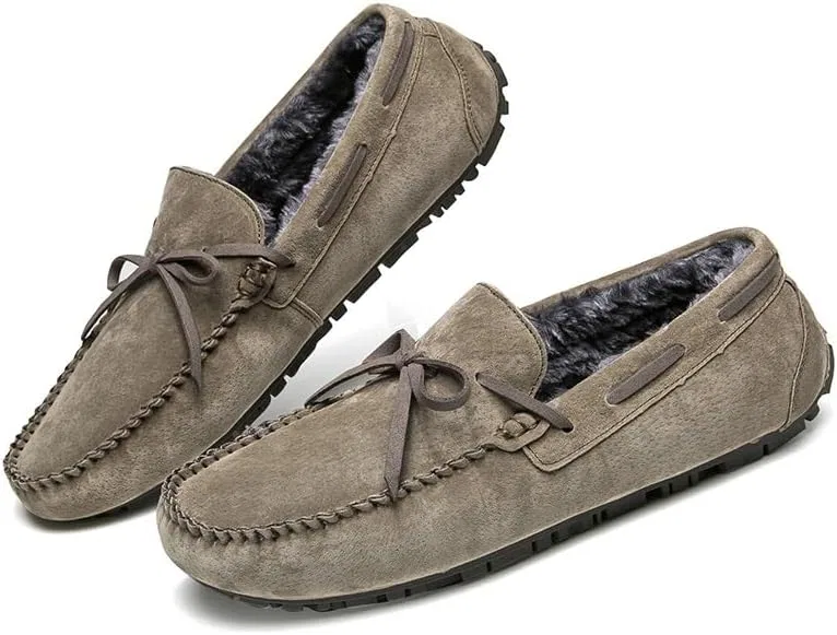 Лоферы мужские замшевые с мехом Khaki Lined PUGHGAETZF