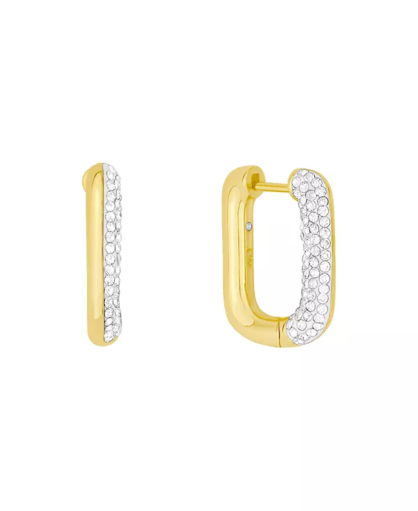 

Серьги-Кольца прямоугольной формы из прозрачных кристаллов And Now This, gold