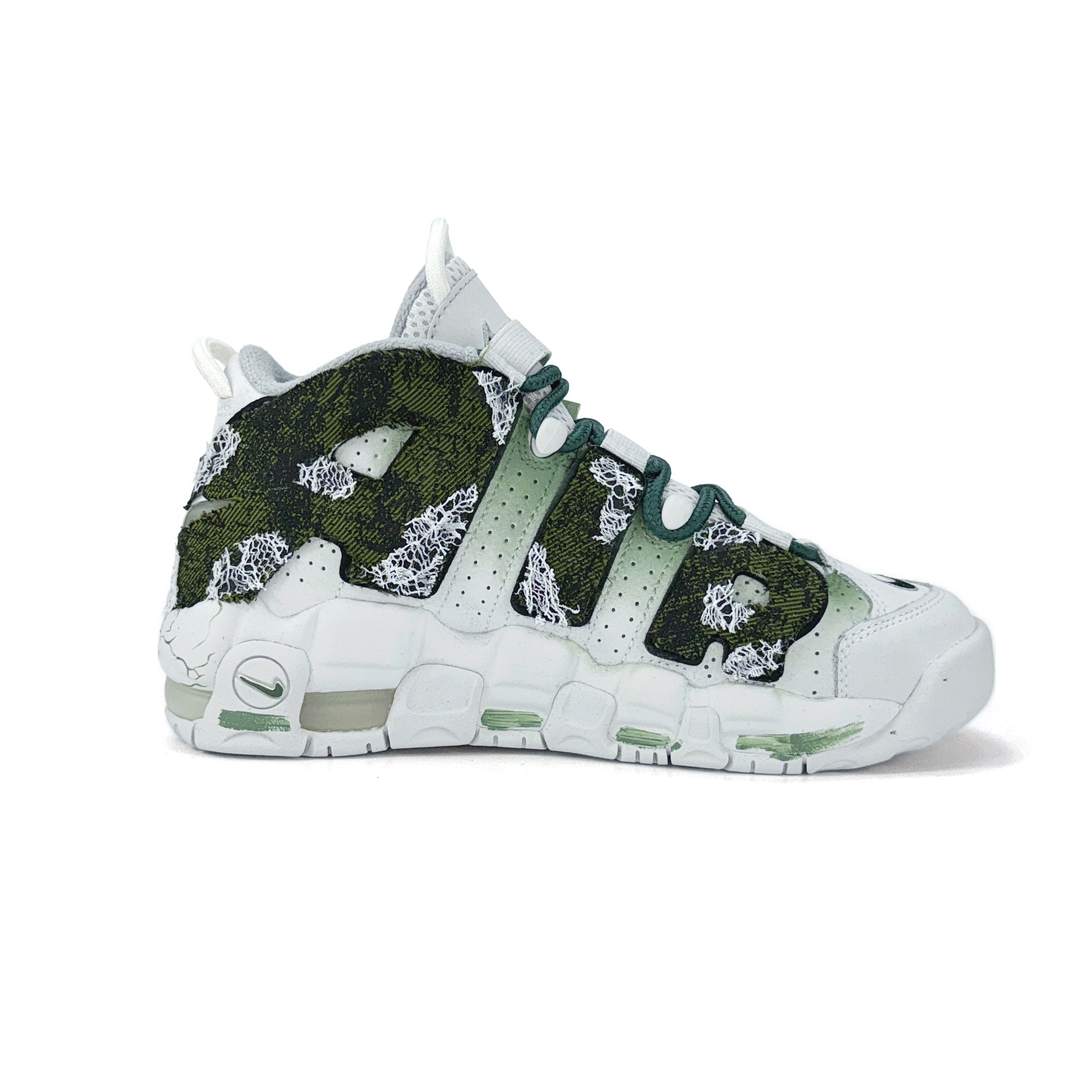 

Кроссовки Nike Air More Uptempo Vintage Basketball Shoes Women's Mid-top Forest Green / Black / White / Vintage Brown, зеленый