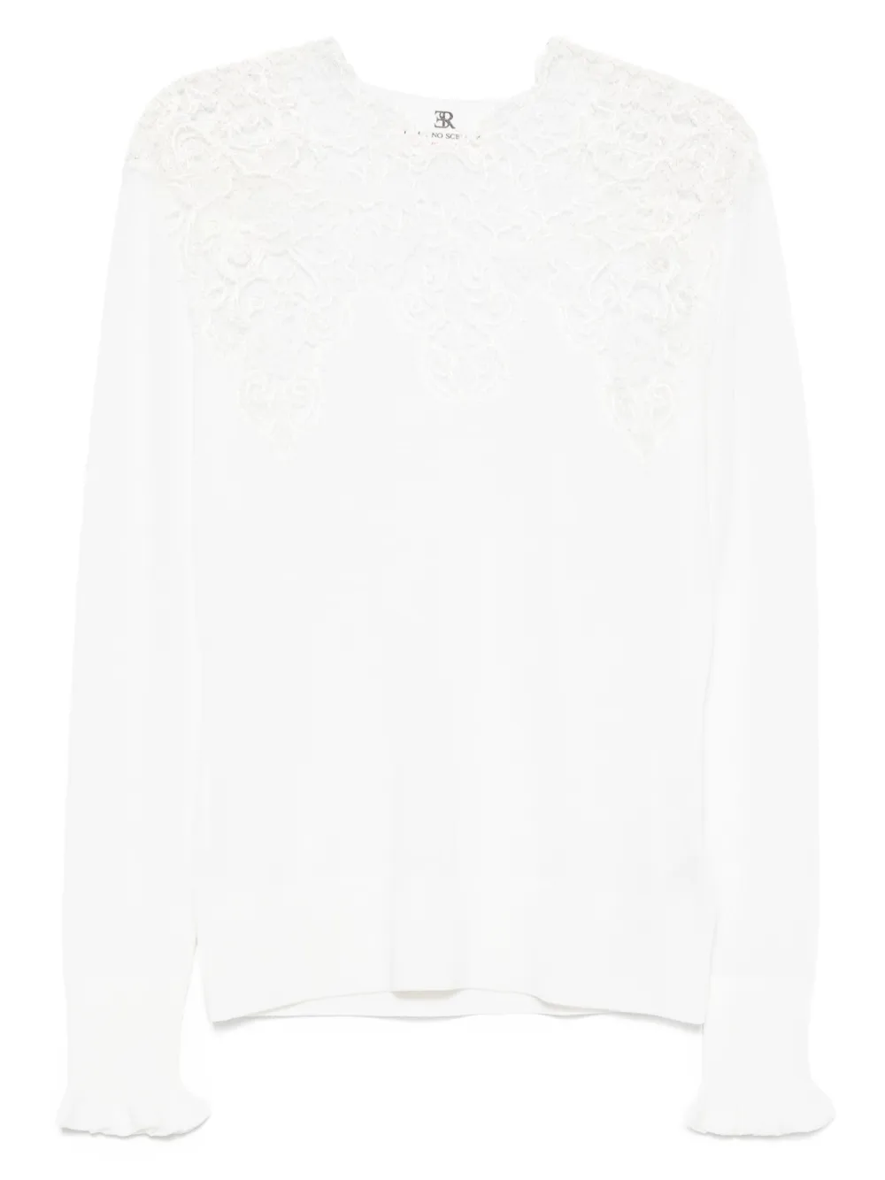 

Блузка с кружевными вставками Ermanno Scervino, белый