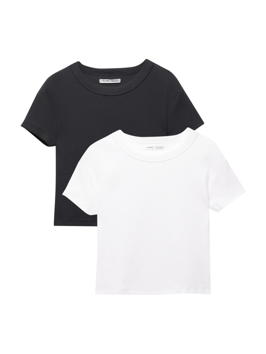 

Рубашка Pull&Bear, черный/белый