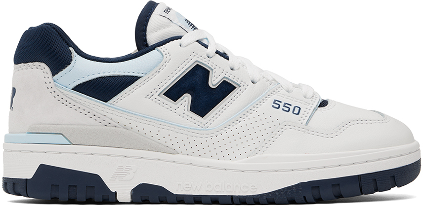 

Бело-темно-синие кроссовки 550 New Balance, Синий, Бело-темно-синие кроссовки 550 New Balance