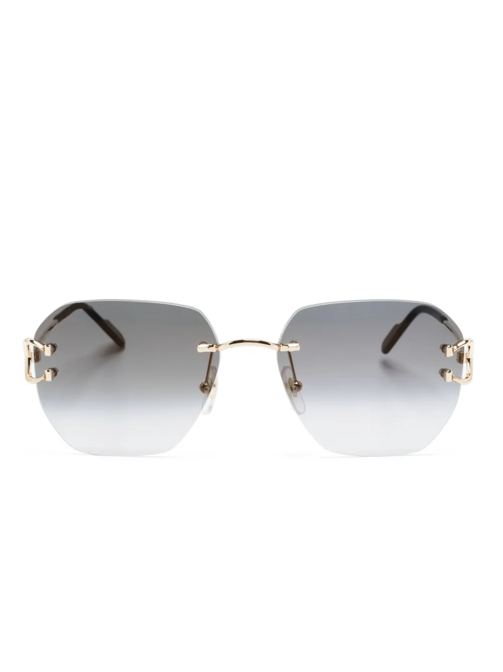 

Солнцезащитные очки Signature C в безободковой оправе Cartier Eyewear, золотой