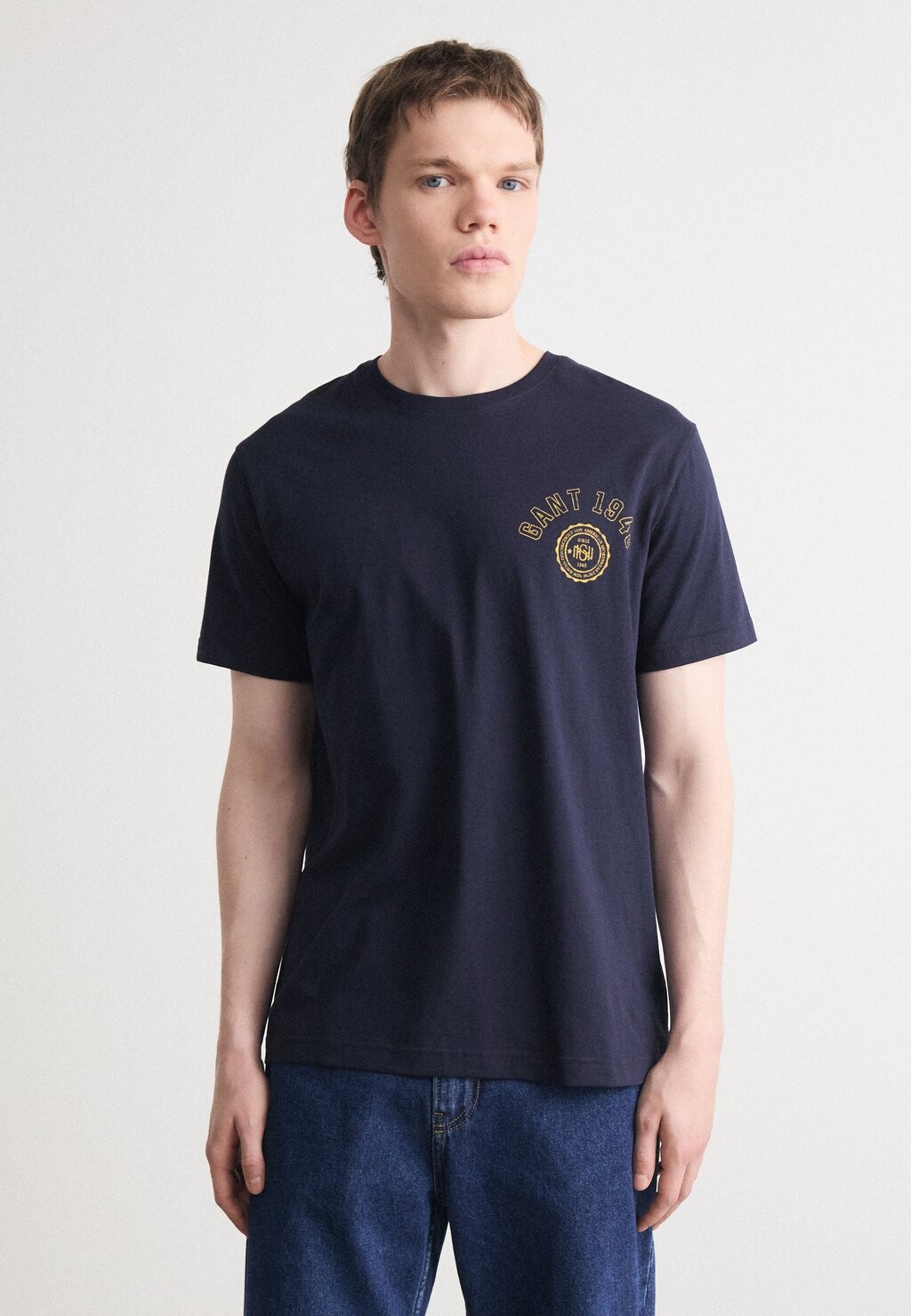 

Футболка с принтом GARMENT WASHED GANT, темно-синий