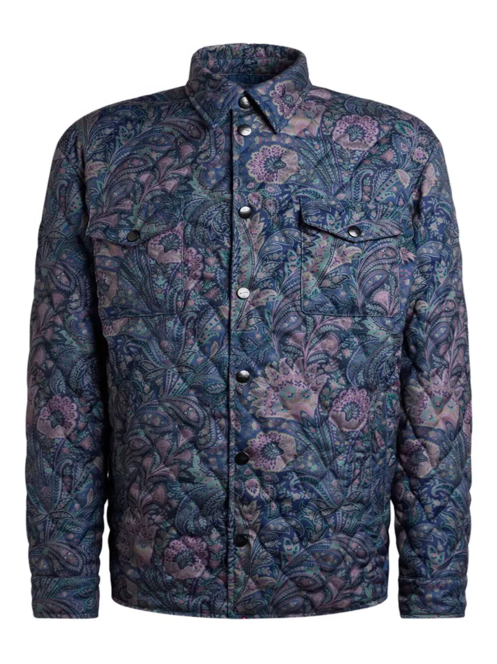 Стеганая куртка с узором пейсли Etro, синий