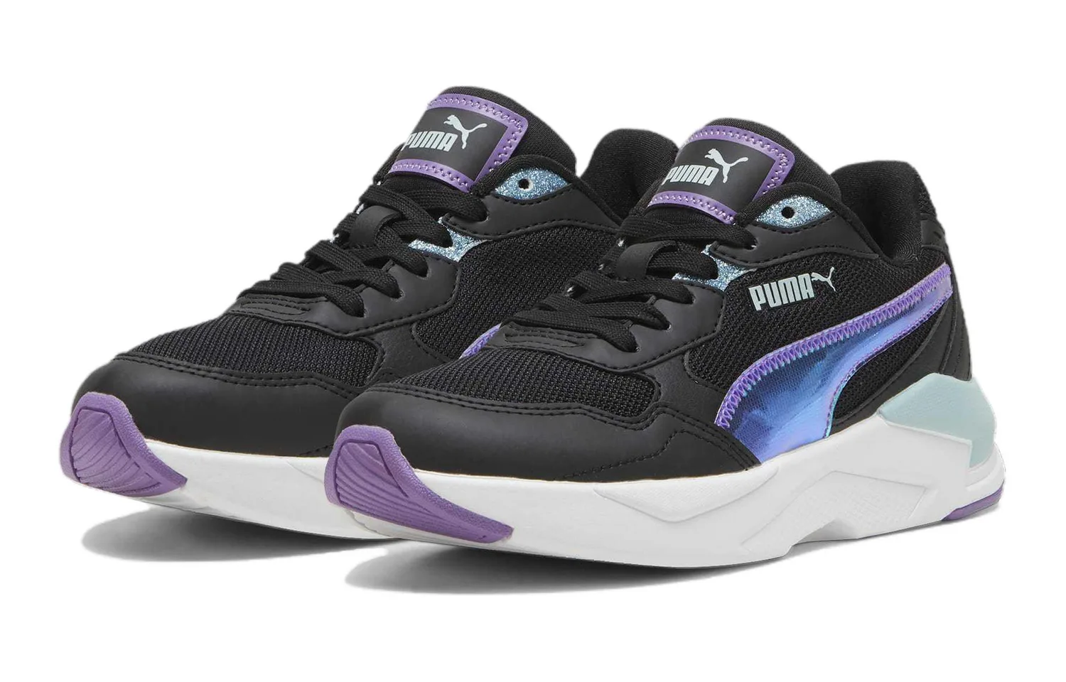 PUMA Кроссовки Ray Speed Lite Deep Dive Abrasion Resistant Cushioning низкие детские повседневные черные фиолетовые — фото 4