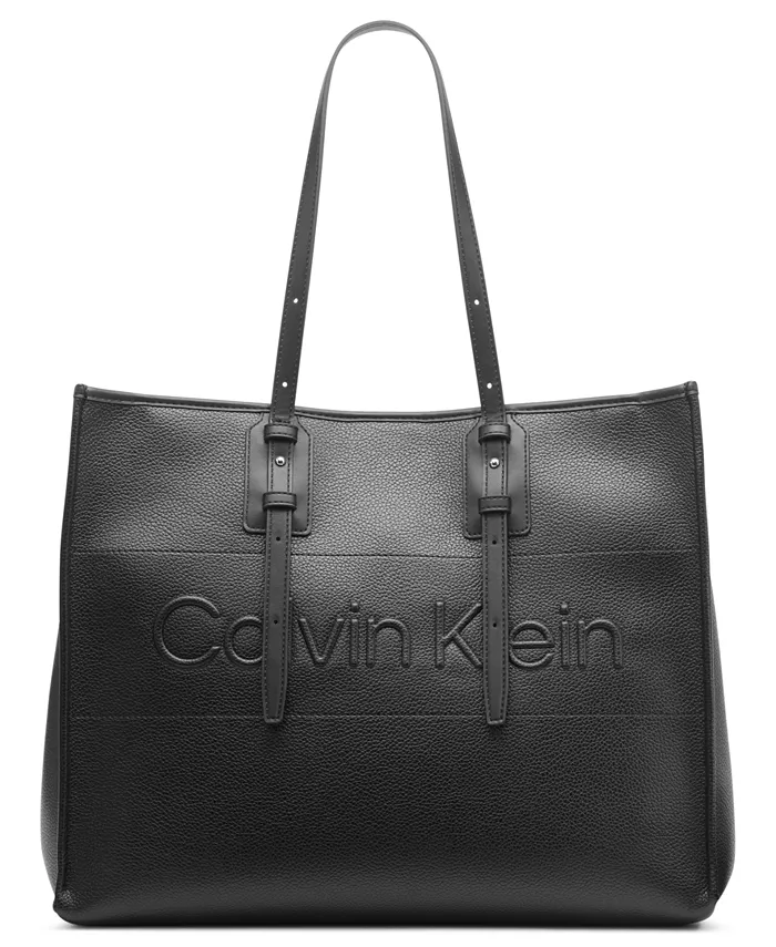 

Современная базовая сумка-тоут Calvin Klein, черный