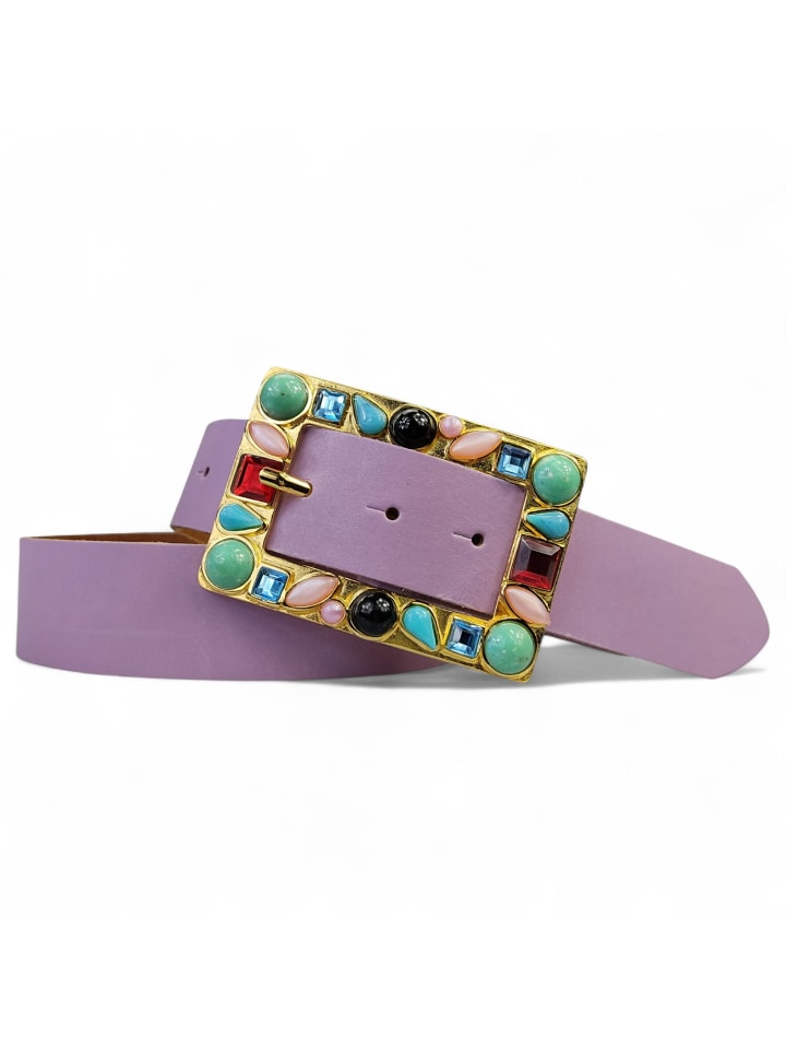 

Женский кожаный ремень, золотого цвета с лавандовым оттенком FRONHOFER