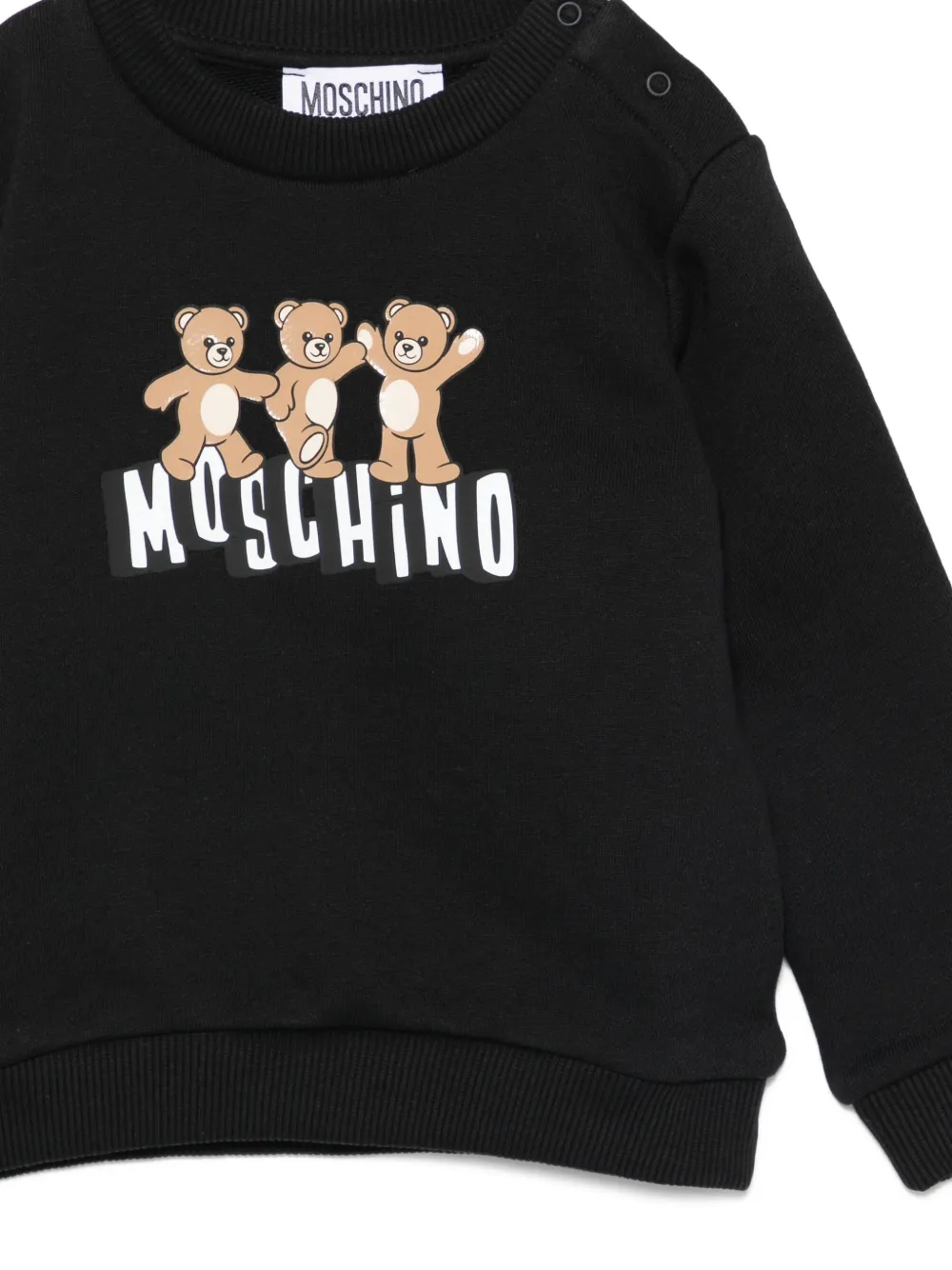 Свитшот с принтом "Медвежонок" Moschino Kids, черный — фото 3