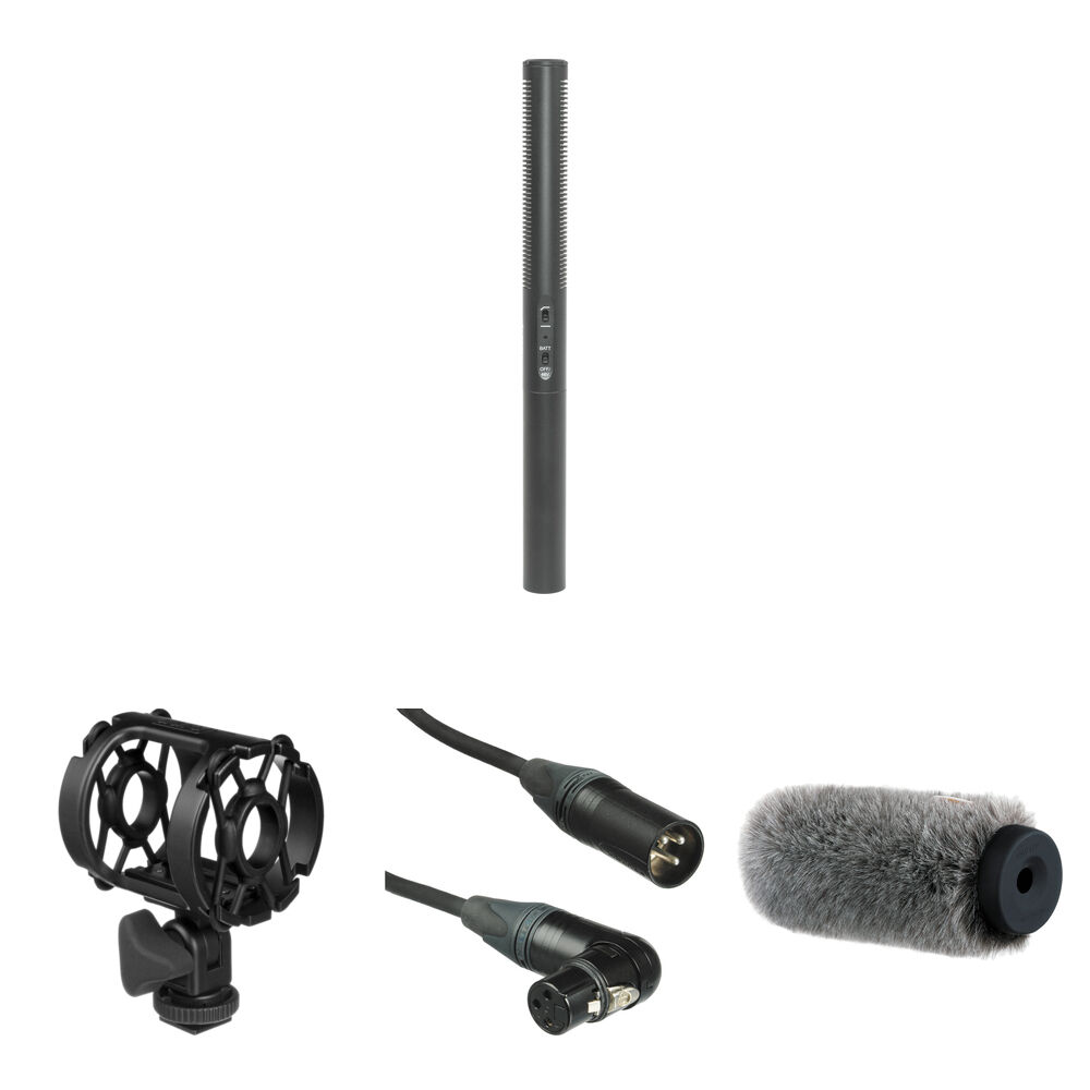 

Микрофон-пушка Azden SGM-250 с креплением «Шок», ветрозащитой и комплектом кабелей XLR (батарея, фантомное питание)