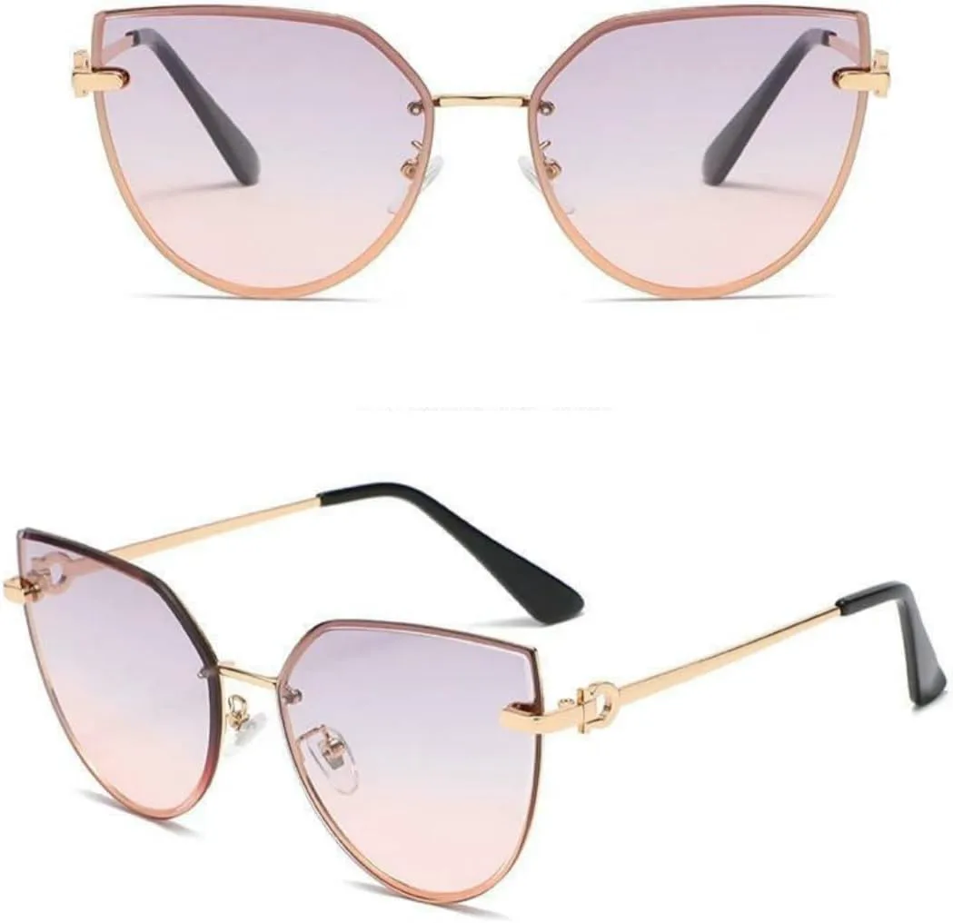 

Модные женские солнцезащитные очки, ретро-солнцезащитные очки без оправы с градиентным покрытием, трендовые женские очки с защитой от УФ-излучения UV400 DMMWCX, Grey