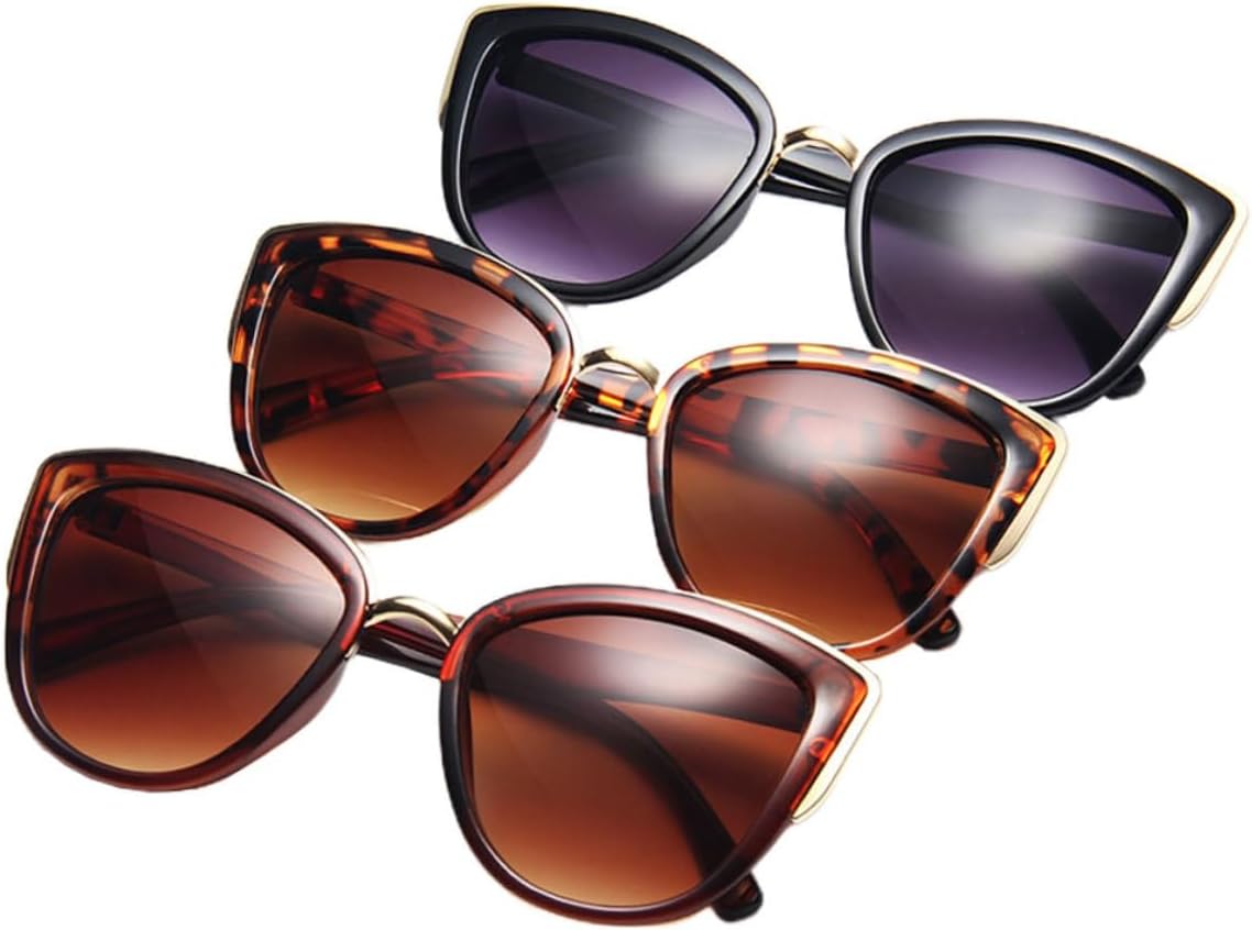 

Винтажные солнцезащитные очки «кошачий глаз» для женщин, набор из 3 штук, пластиковая оправа, ретро-стиль, для отдыха на природе и пляже, черные, с леопардовым и черепаховым принтом MAJORMENCH, Assorted Color