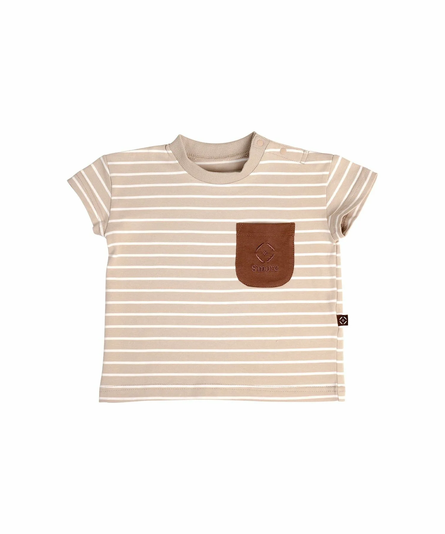 Футболка Детские футболки с карманами и рисунком "S'more/BORDER POCKET" S'More, beige