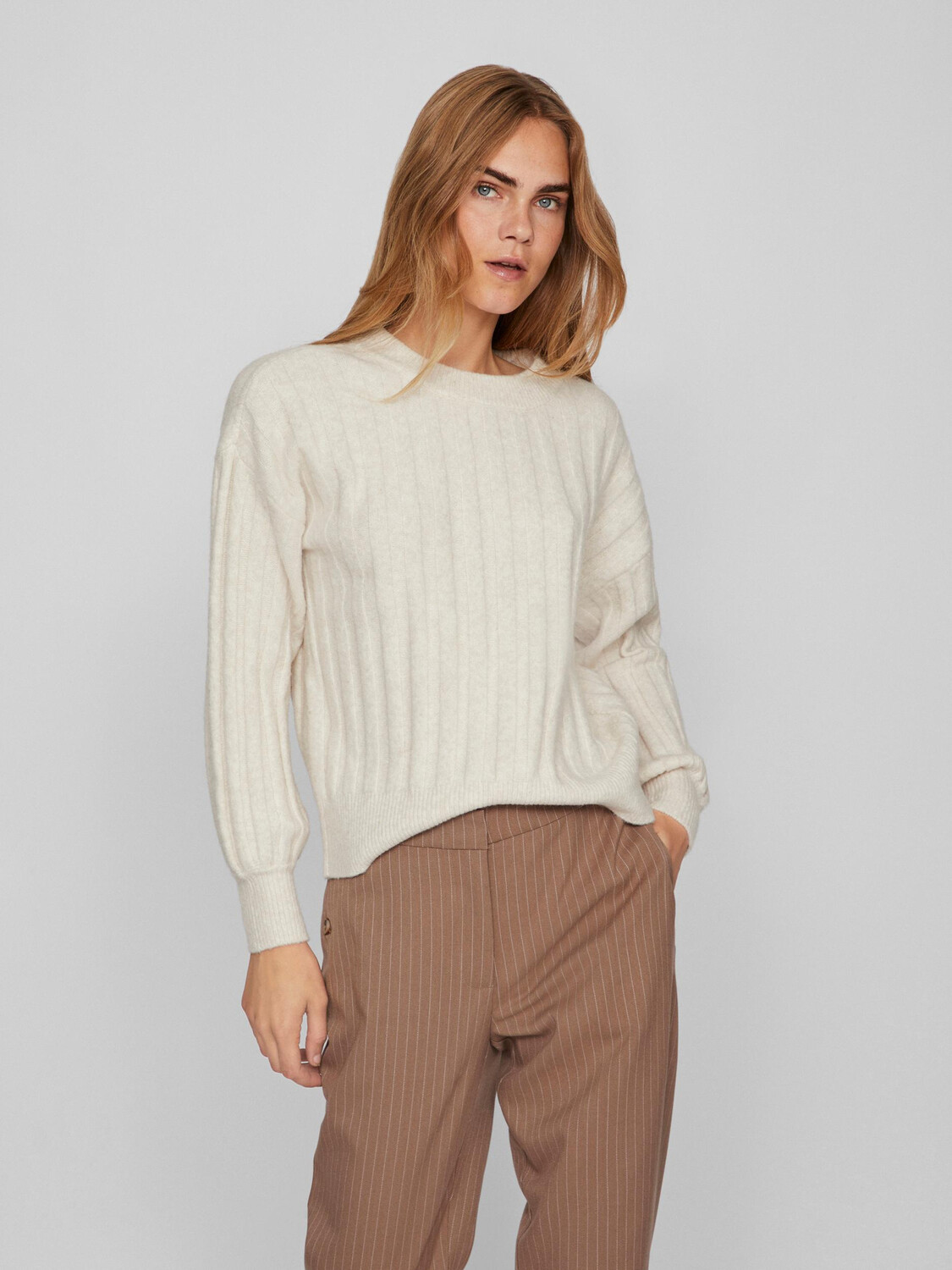 

Свитер Vila Strick Gerippt Elastisch VITYCIA, натуральный