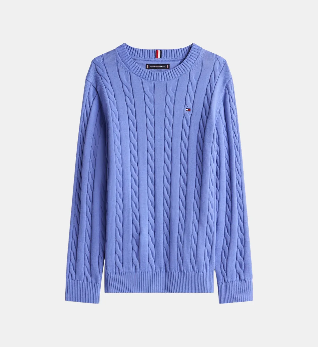 Вязаный свитер косичкой Tommy Hilfiger, голубой