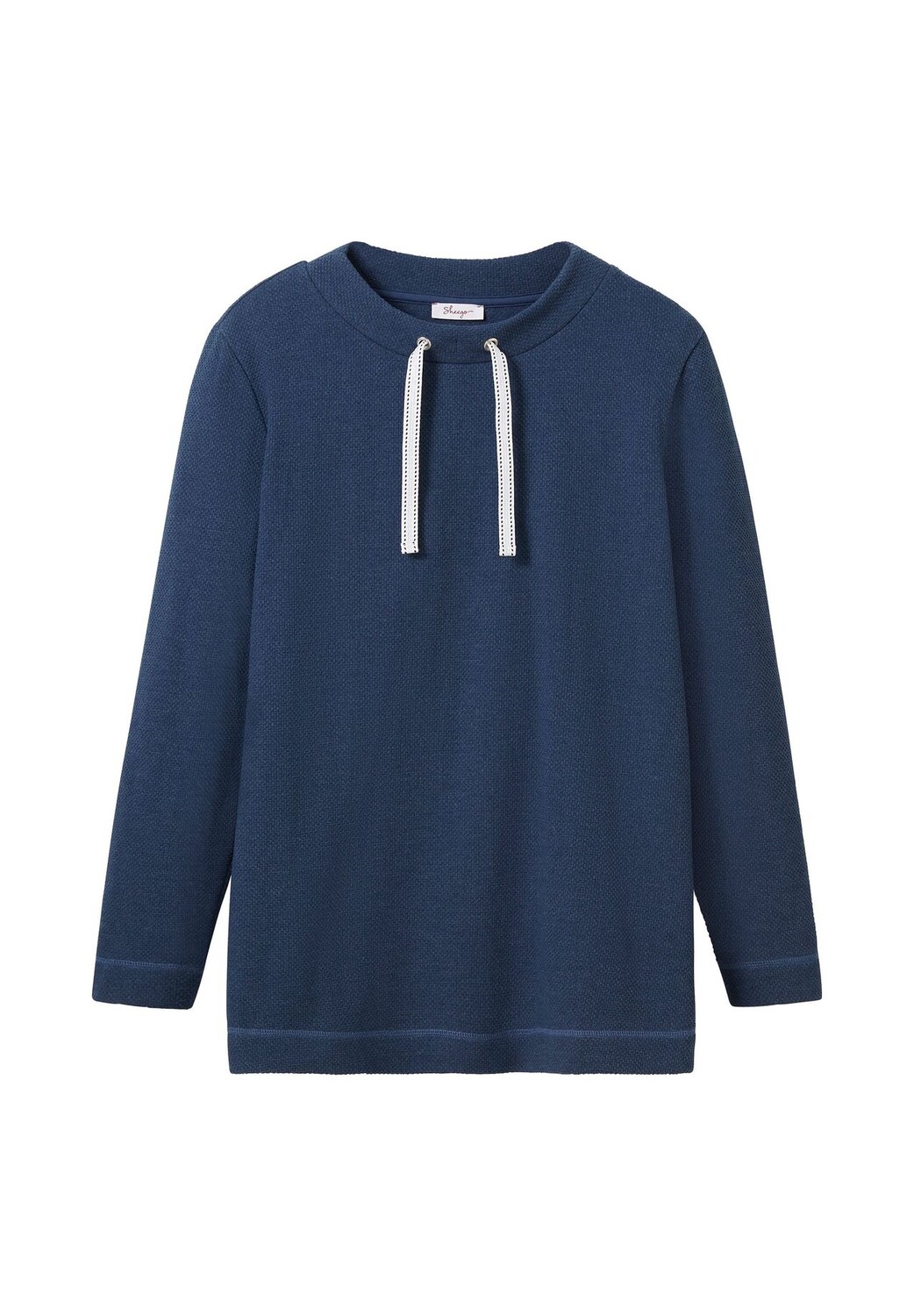 

Толстовка из вафельного пике с вырезом на кулиске sheego, цвет Indigo Meliert