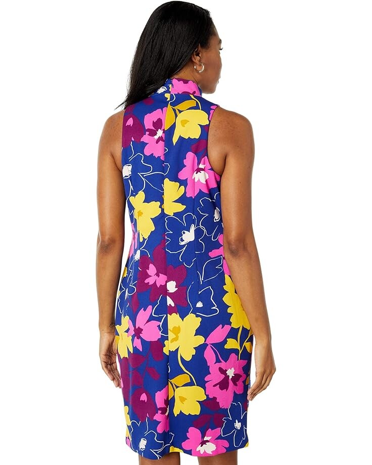 

Платье London Times Twist Neck Halter Dress, цвет Blue/Magenta