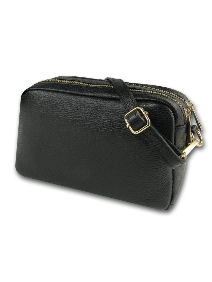 

Кожаная сумка через плечо Toscanto, черная, примерно 22 см Toscanto