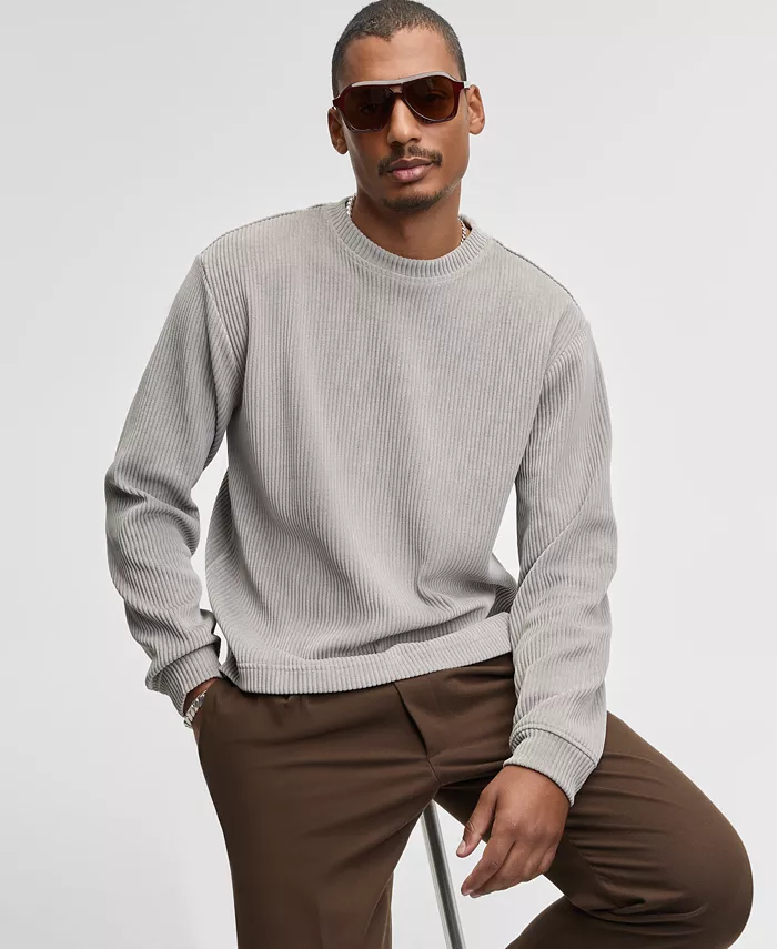 

Мужской свитер свободного кроя French Ribbed Mode Of One, серый