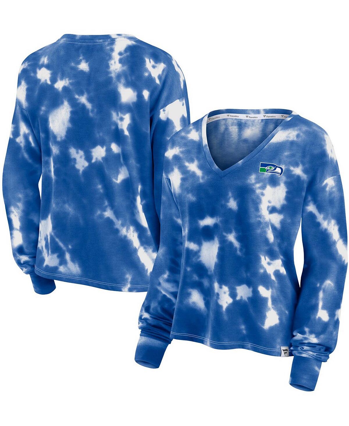 

Женская белая футболка Royal Seattle Seahawks Sport Resort Tie Dye с v-образным вырезом и длинными рукавами Fanatics, Белый, Женская белая футболка Royal Seattle Seahawks Sport Resort Tie Dye с v-образным вырезом и длинными рукавами Fanatics