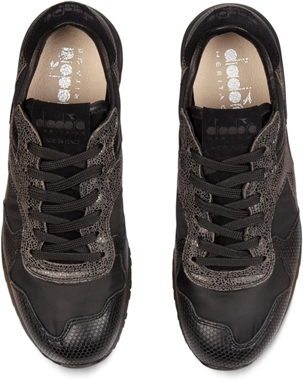 Мужские кроссовки Diadora Heritage, размер 41, модель Trident 90 ITA (Trindent 90 Ita Black Pack) - черные, размер: 46 EU — фото 4