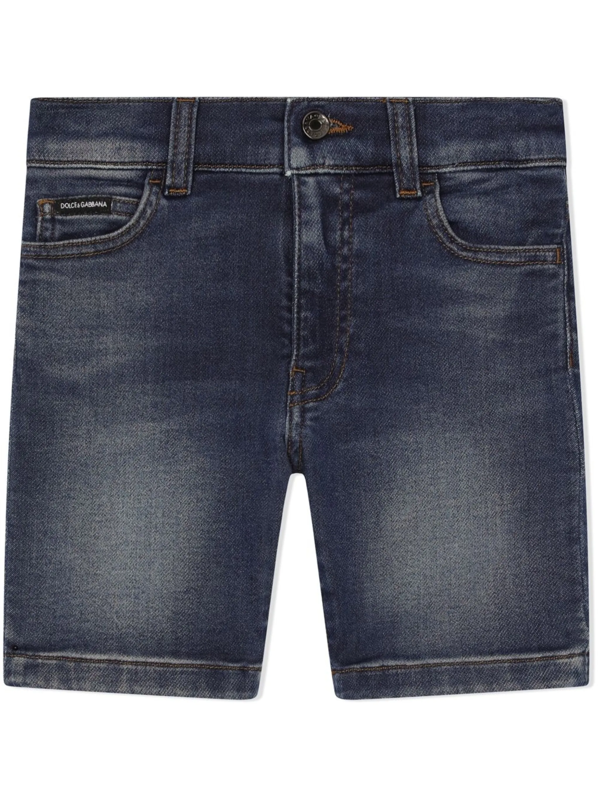Джинсовые шорты с логотипом Dolce & Gabbana Kids, синий