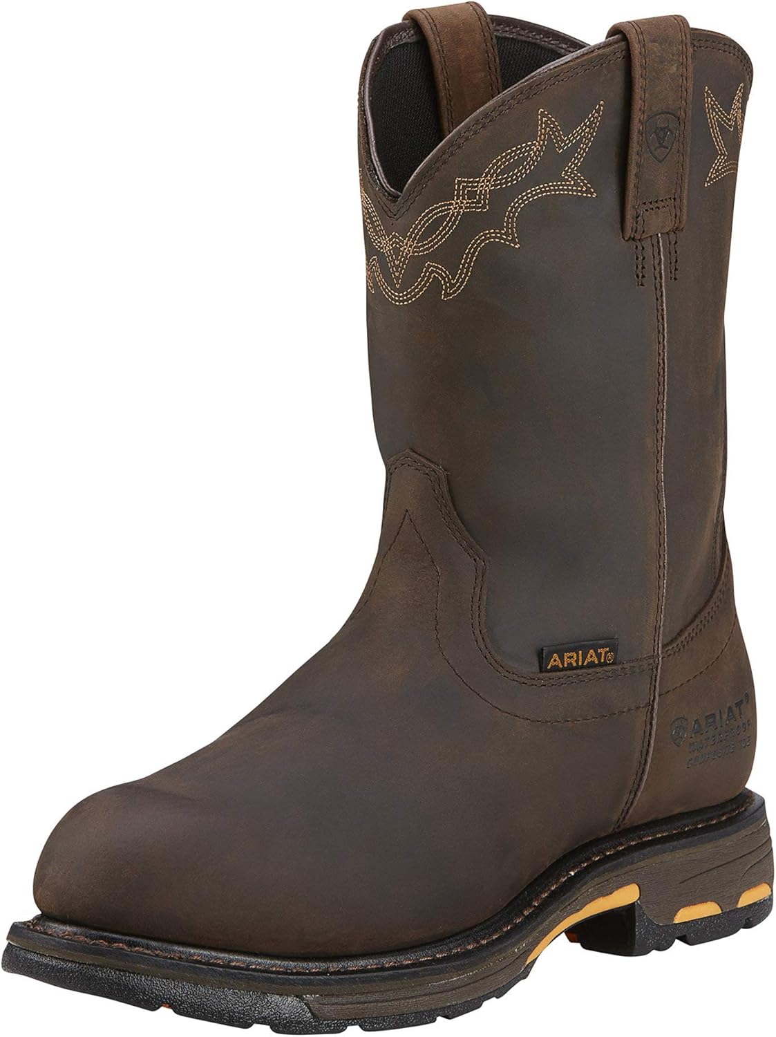 

Мужские ботинки Ariat Workhog с композитным носком и без шнуровки, темно-коричневый