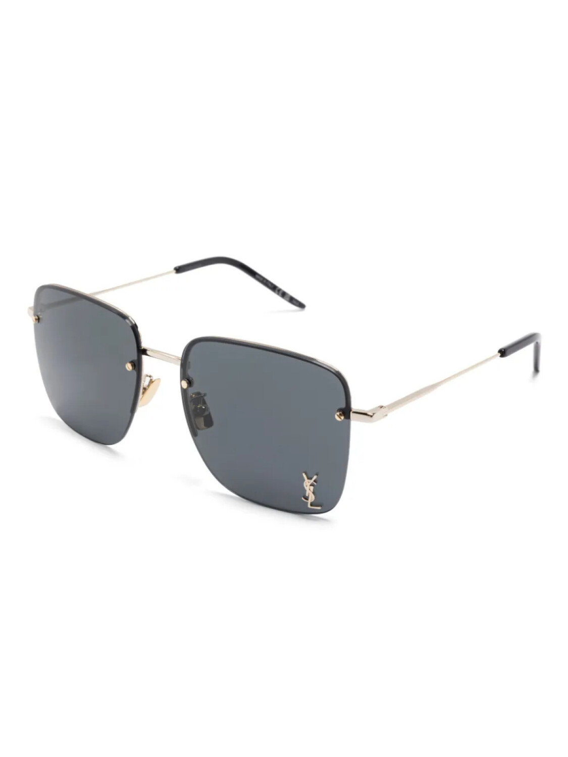 Saint Laurent Eyewear солнцезащитные очки в квадратной оправе, золотой — фото 2