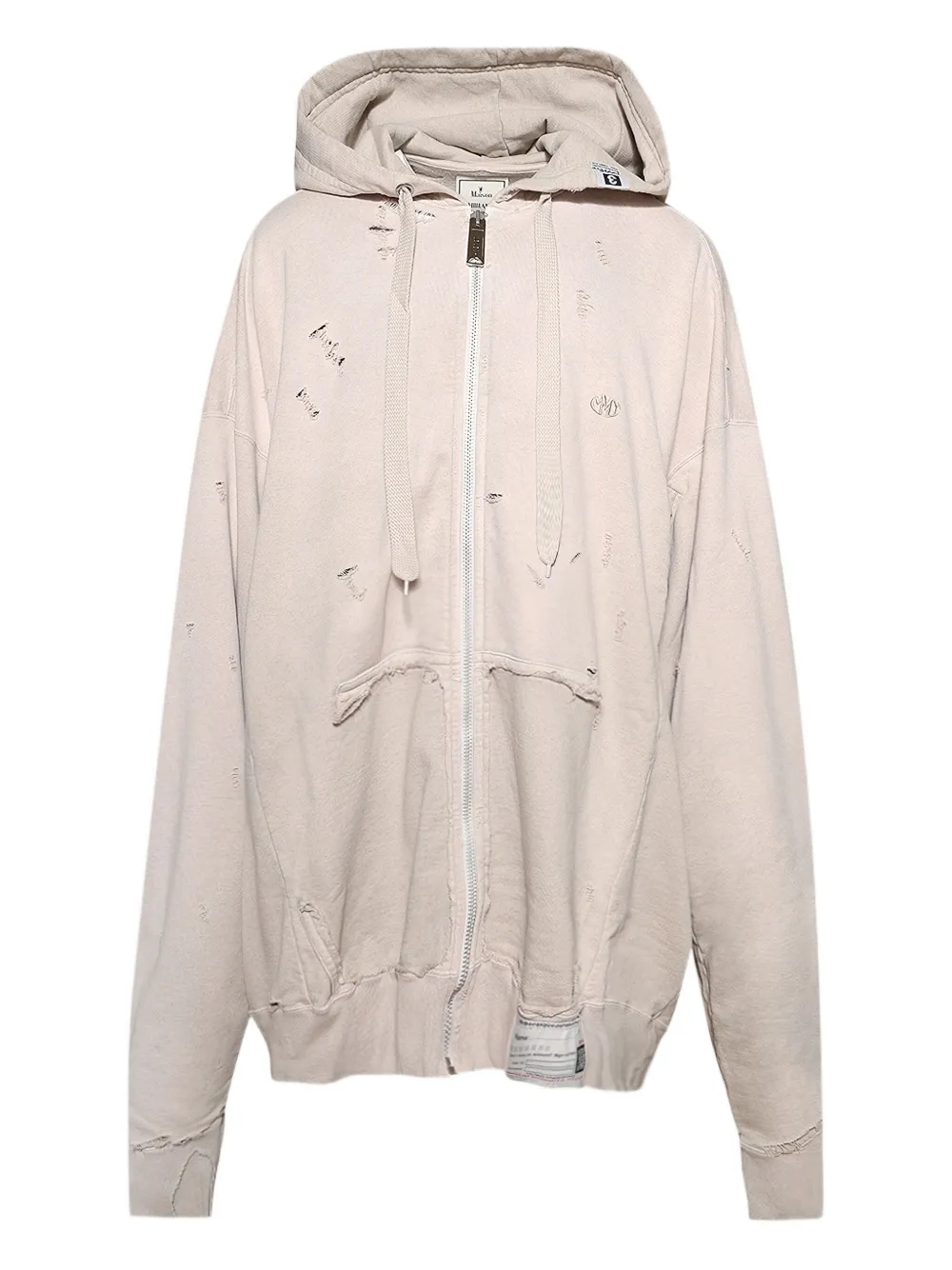 

Толстовка на молнии с эффектом потертостей Maison Mihara Yasuhiro, нейтральный