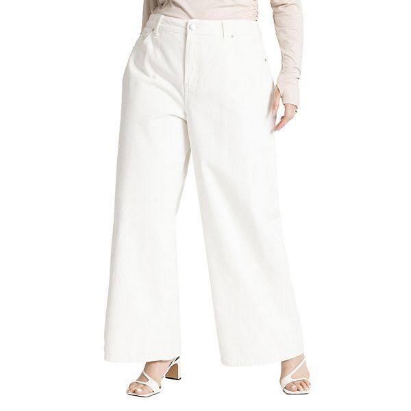 

Женские джинсы plus size Yvette rigid wide leg Eloquii