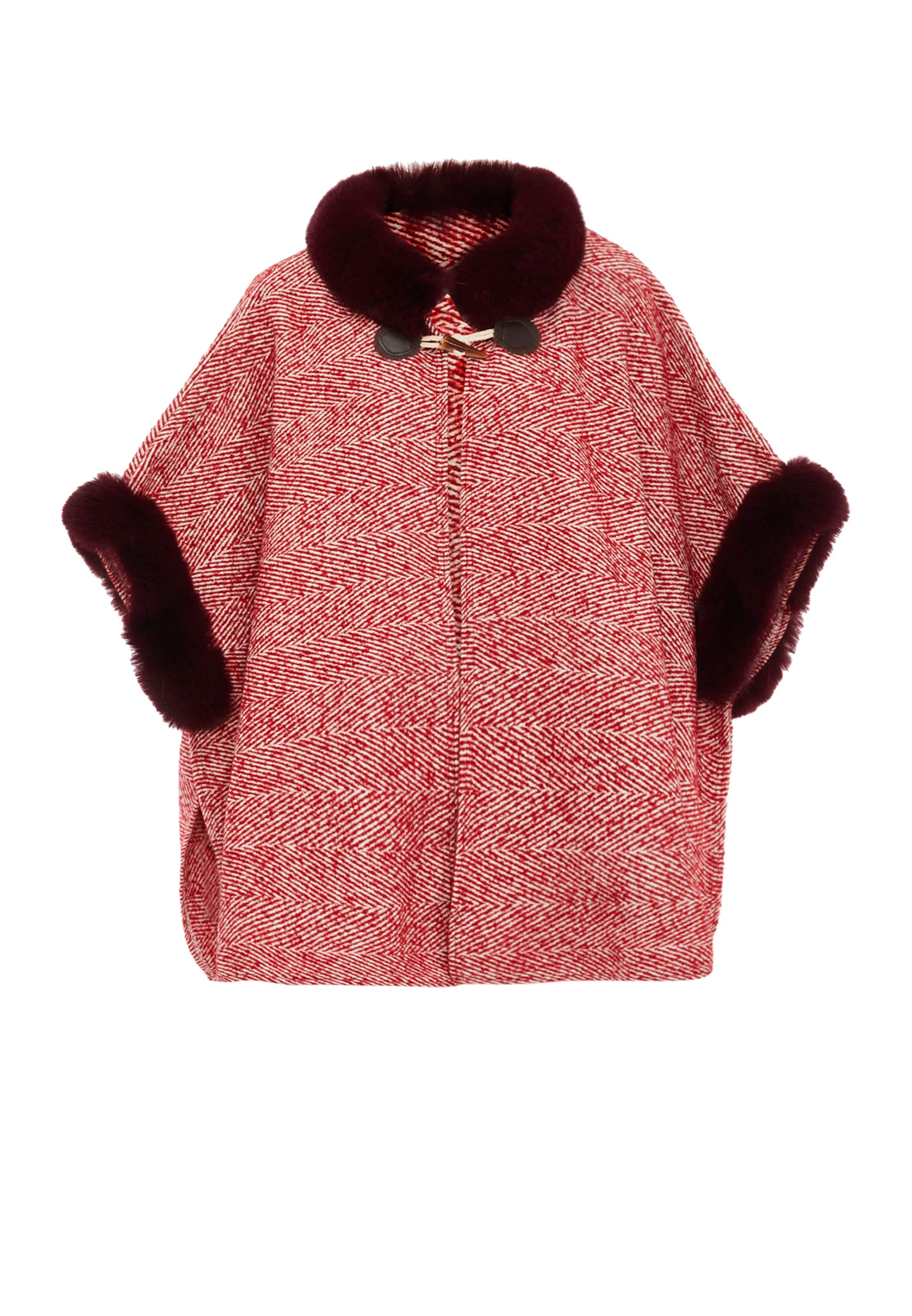 

FRAULLY Кейп в красном цвете, бордо