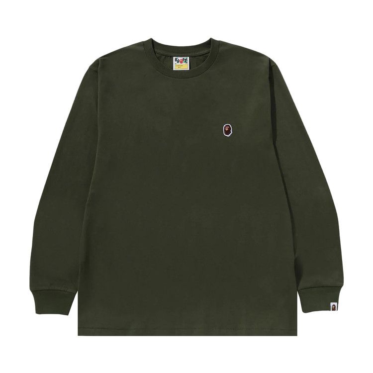 

Футболка BAPE One Point Long-Sleeve Tee, Olive Drab
