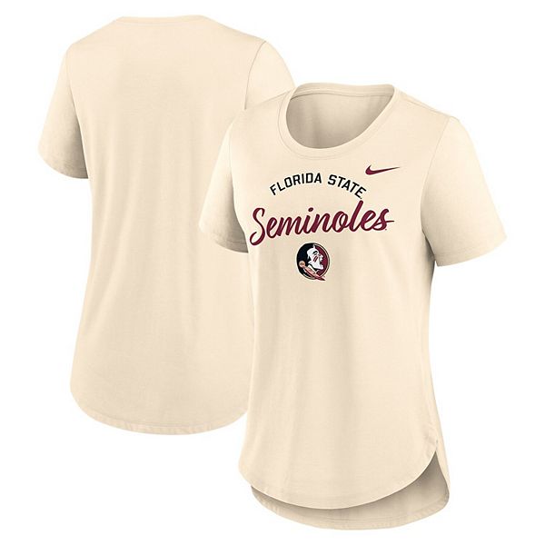 

Женская футболка tan florida state seminoles script logo tri-blend Nike, Бежевый, Женская футболка tan florida state seminoles script logo tri-blend Nike