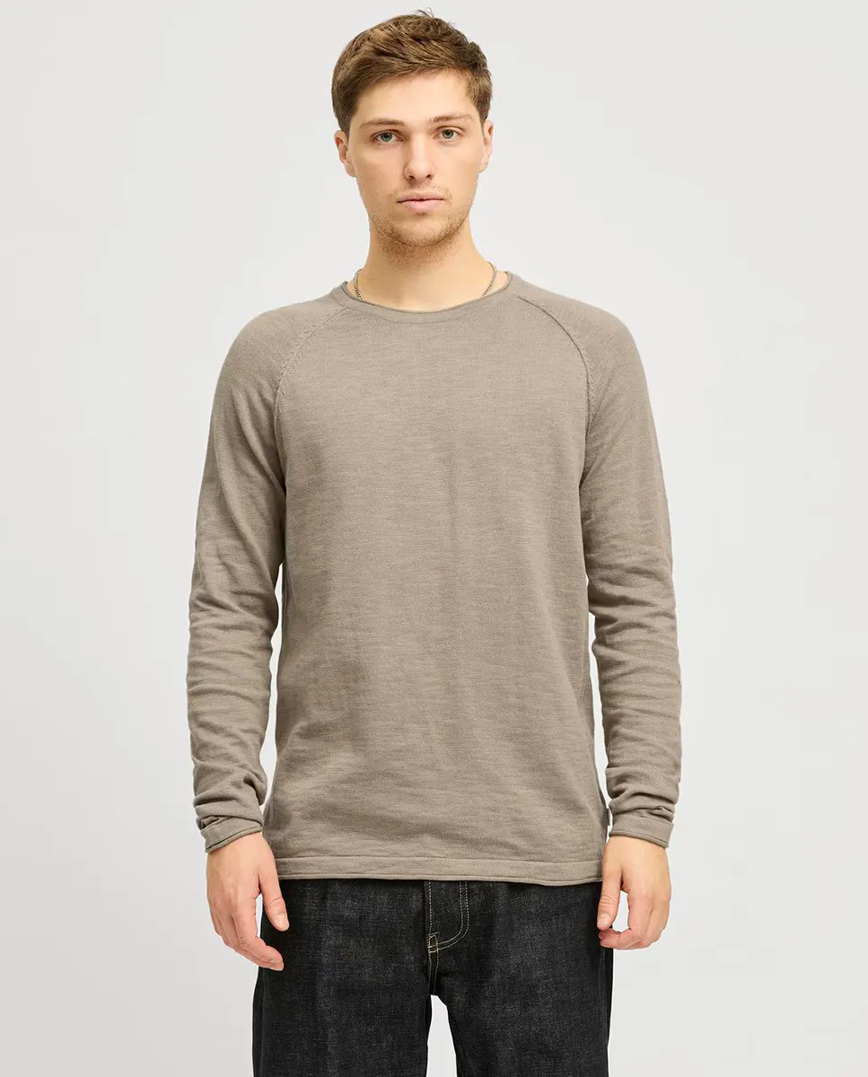 

Мужской вязаный свитер прямого кроя с длинными рукавами Jack & Jones, бежевый