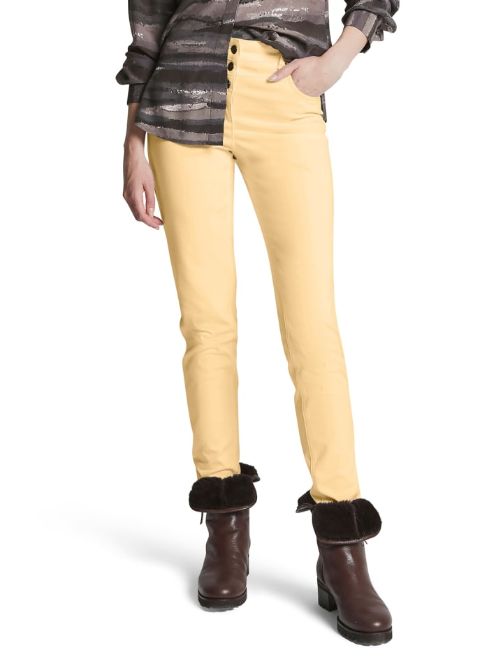 

MADELEINE Джинсы с высокой талией из эластичного материала пастельно-желтого цвета