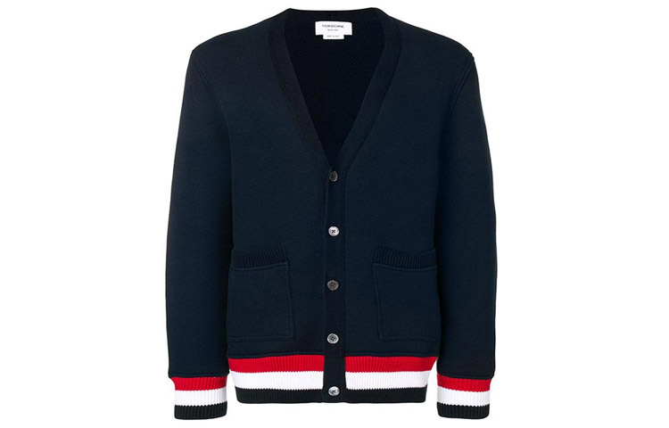 

Трикотажный свитер мужской синий THOM BROWNE