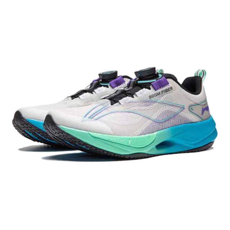 Супер легкие 21 детские кроссовки GS Low-top серо-сине-зеленые Lining Young, зеленый — фото 3