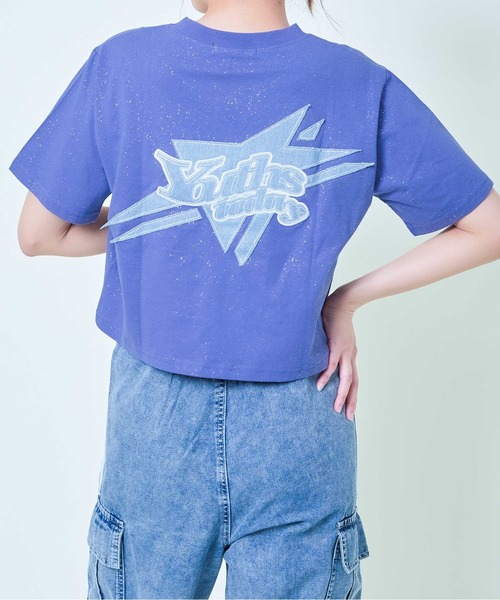 

Женская футболка с коротким рукавом, логотип Star motif x impact, уличный стиль GORGE, синий