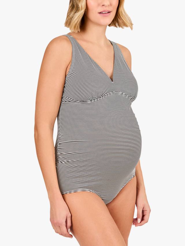 

Полосатый V-образный купальник для беременных JoJo Maman Bébé, Black